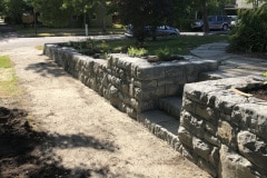 Basalt retaining wall