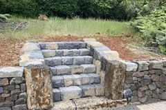 Basalt steps and wall