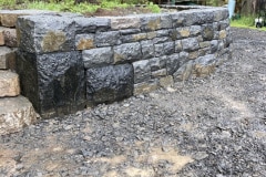 Basalt retaining wall and steps