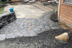 Basalt wall and patio