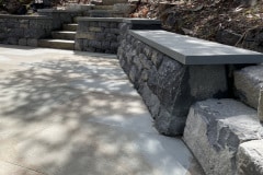 Basalt wall, bluestone cap, bluestone patio