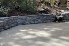 Basalt wall, bluestone cap, bluestone patio