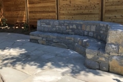 Basalt bench, sandstone patio