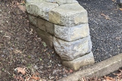 Basalt wall, s-curve on changing grade