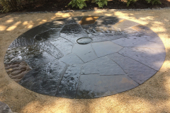 Slate patio w/ river stone