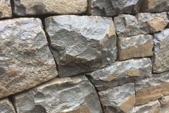 Columbia River Basalt retaining wall.  Dry stone masonry construction.