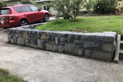 Basalt retaining wall